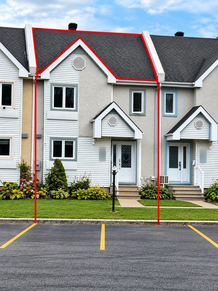 Townhouse, the unit outlined in red