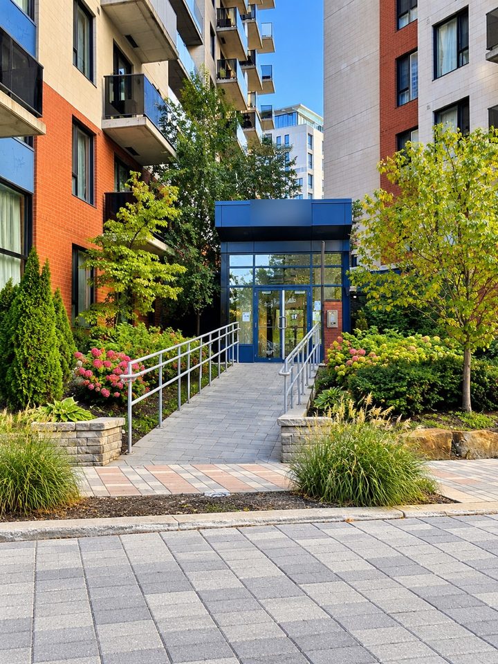Entrance of a condo building
